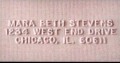 Embossed example of 3-line Address
in Helvetica font, all caps
