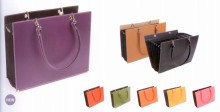 Recycled Leather Expandable Business Tote Bag
